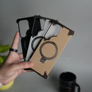 Galaxy S24 Ultra Freamlass Leather Metal Cover Cases