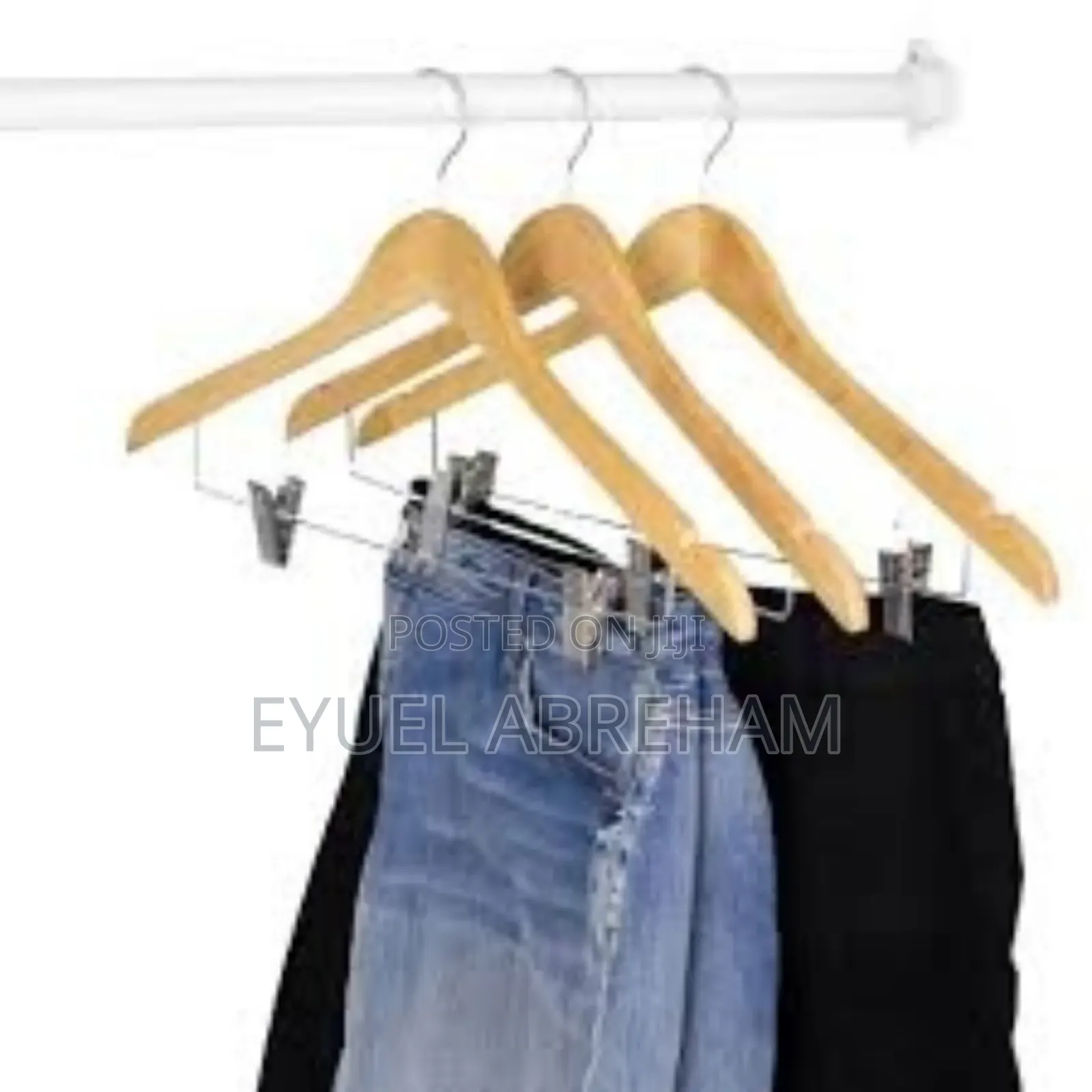Imported Wooden Hanger With Clips