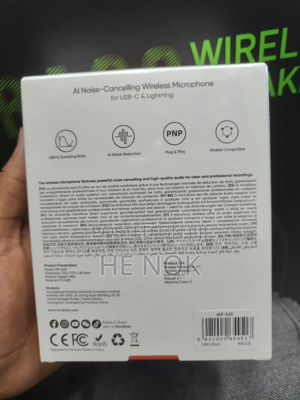 Mcdodo Wireless Mic 48 Hour Battery Life Ai Noise Cancellation