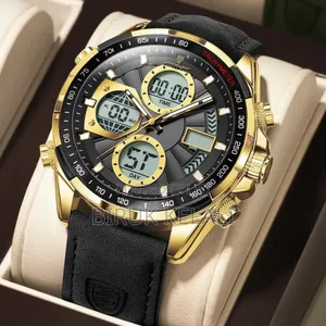 New Watch Chronograph Waterproof Leather Wrist Watch