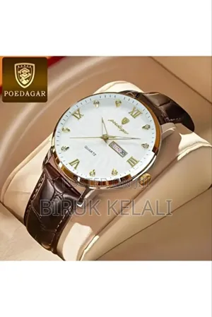 Poedagar Men Watch Fashion Casual Leather Quartz Watches