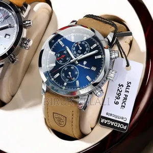 Poedagar Wristwatch for Men Leather Quartz Male Watches
