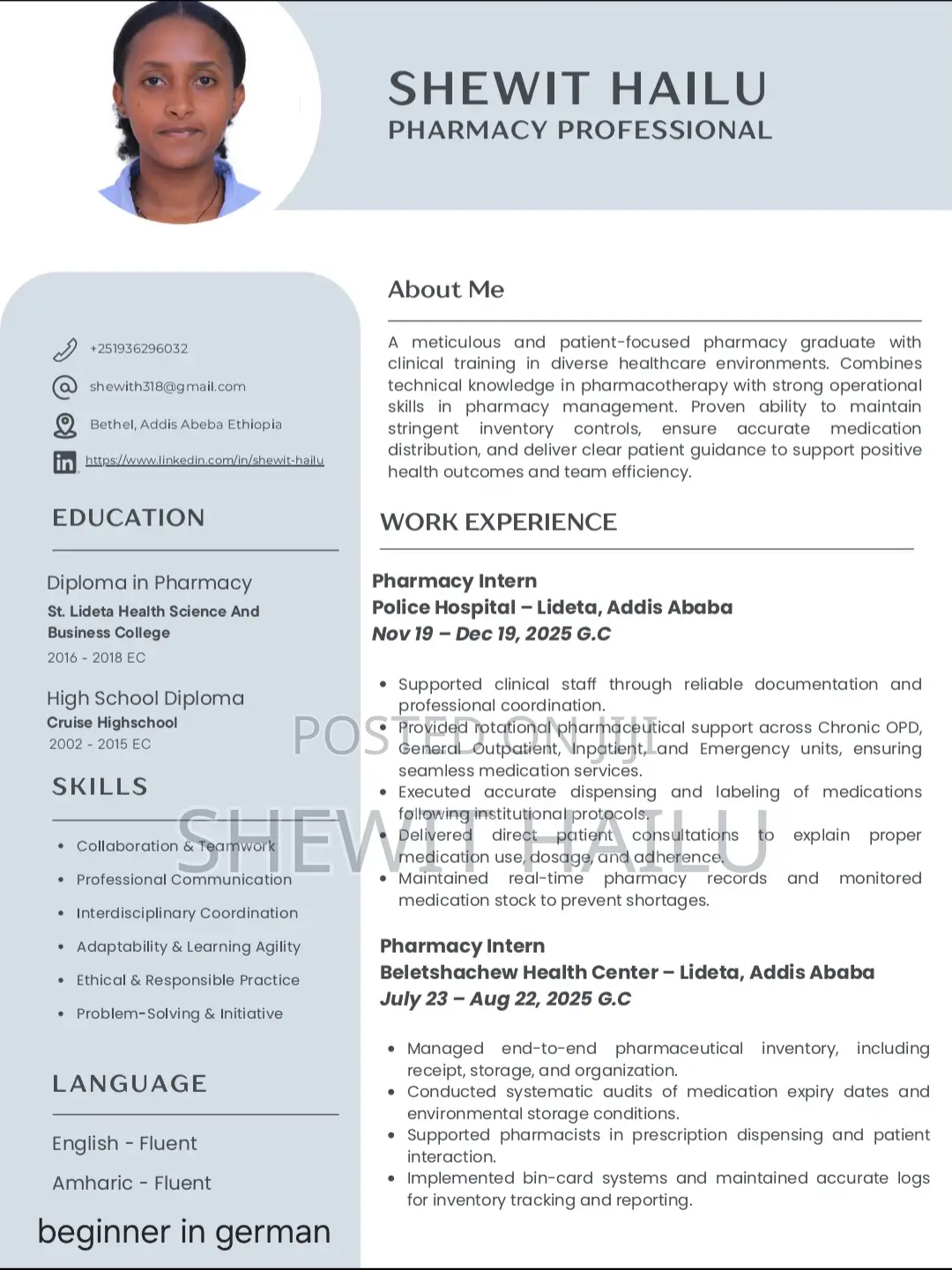 Teaching CV