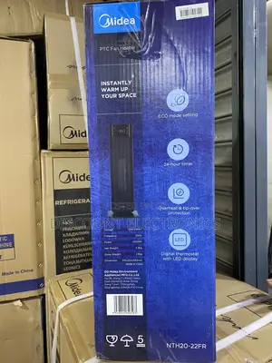 Midea Ptc Tower Fan Heater – 2000w, Eco Mode, 24-hour Timer
