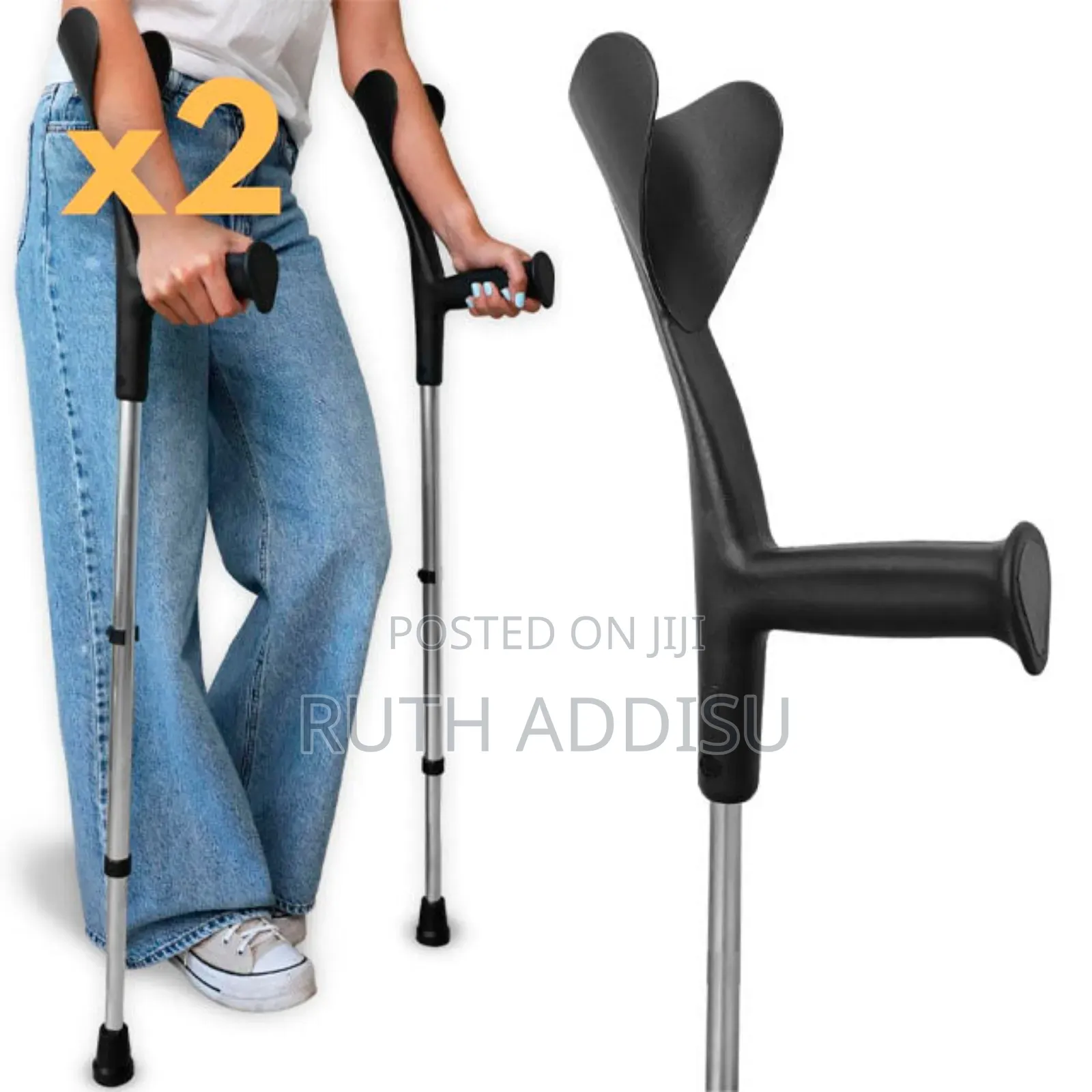 Elbow Crutches Brand New Almunium喬治stainless Crutches Pair Two Sided