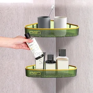 2pcs Adhesive Corner Storage Rack