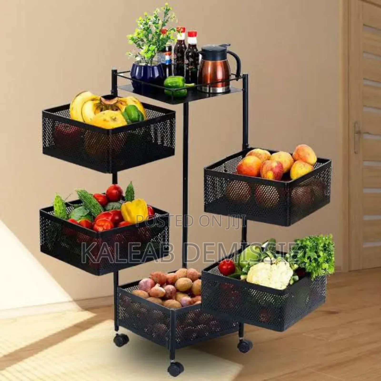 5 Layer Moveable Kitchen Storage Rack
