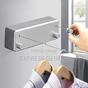 Double Rope Retractable Clothesline ልብስ በትንሽ ቦታ ማድረቅ የሚያስችል አስደናቂ ማስጫ