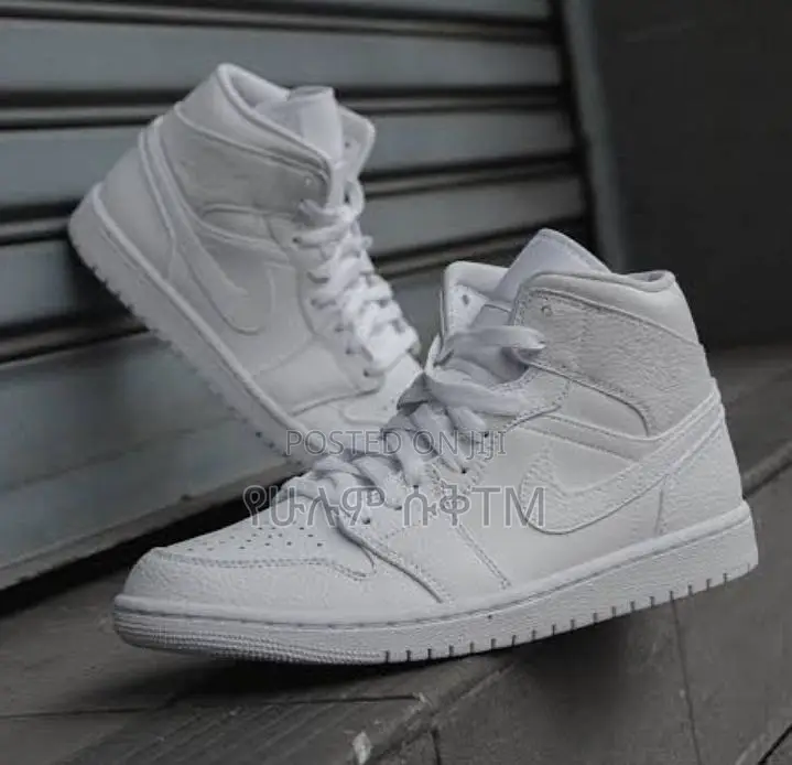 Air Jordan 1 Retro Mid Se ‘Triple White’ Men’S Shoes