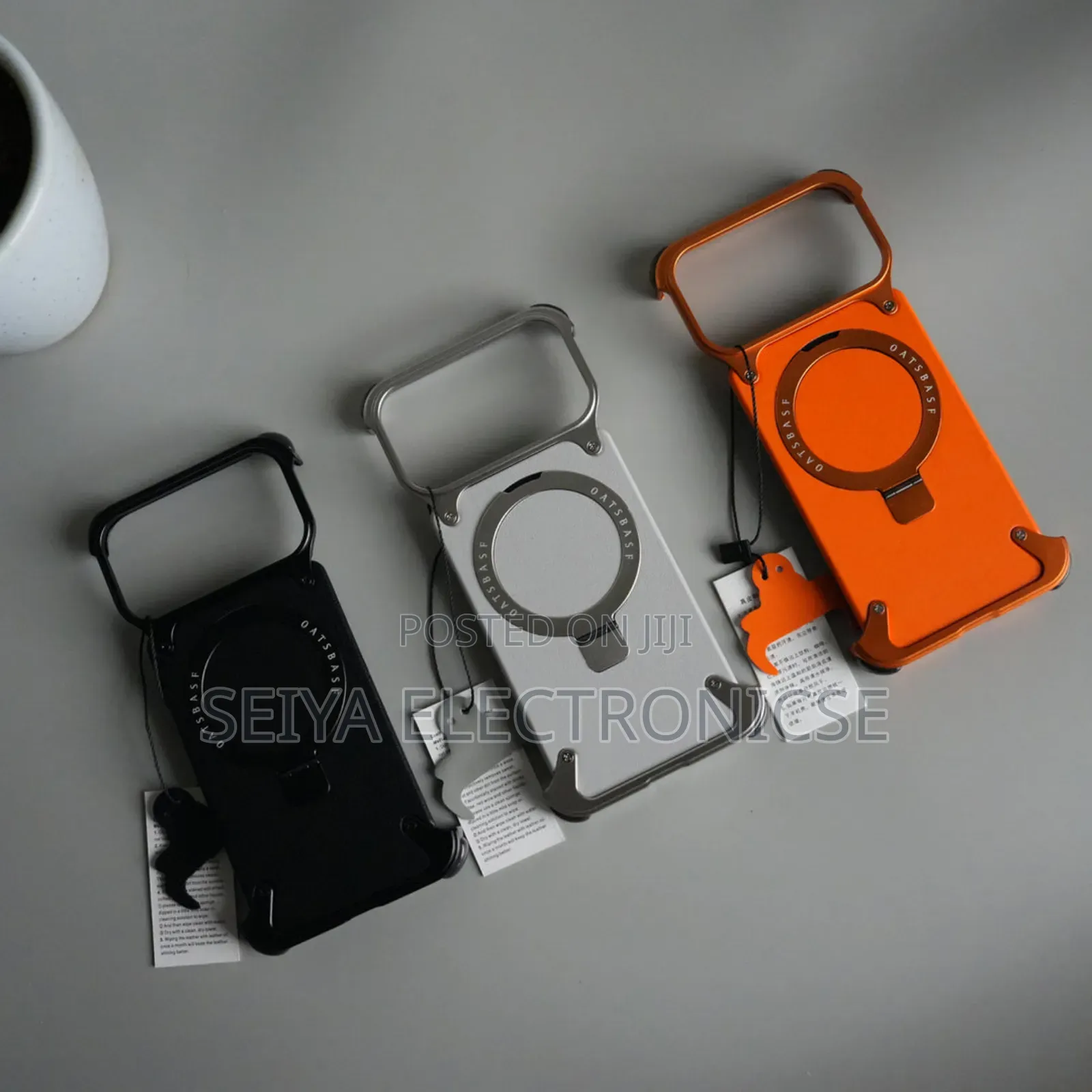 iPhones 17pro Max Freamlass Metal Leather Case * L