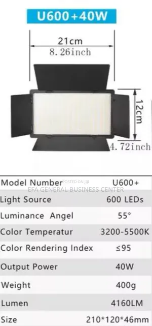 Profession Photo and Video Led 600light Kit With Stand