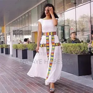 የሀበሻ ቀሚስ Habesha Kemis Dress ሽፎን Chiffon Yehabesha Libs Ethiopian Suit