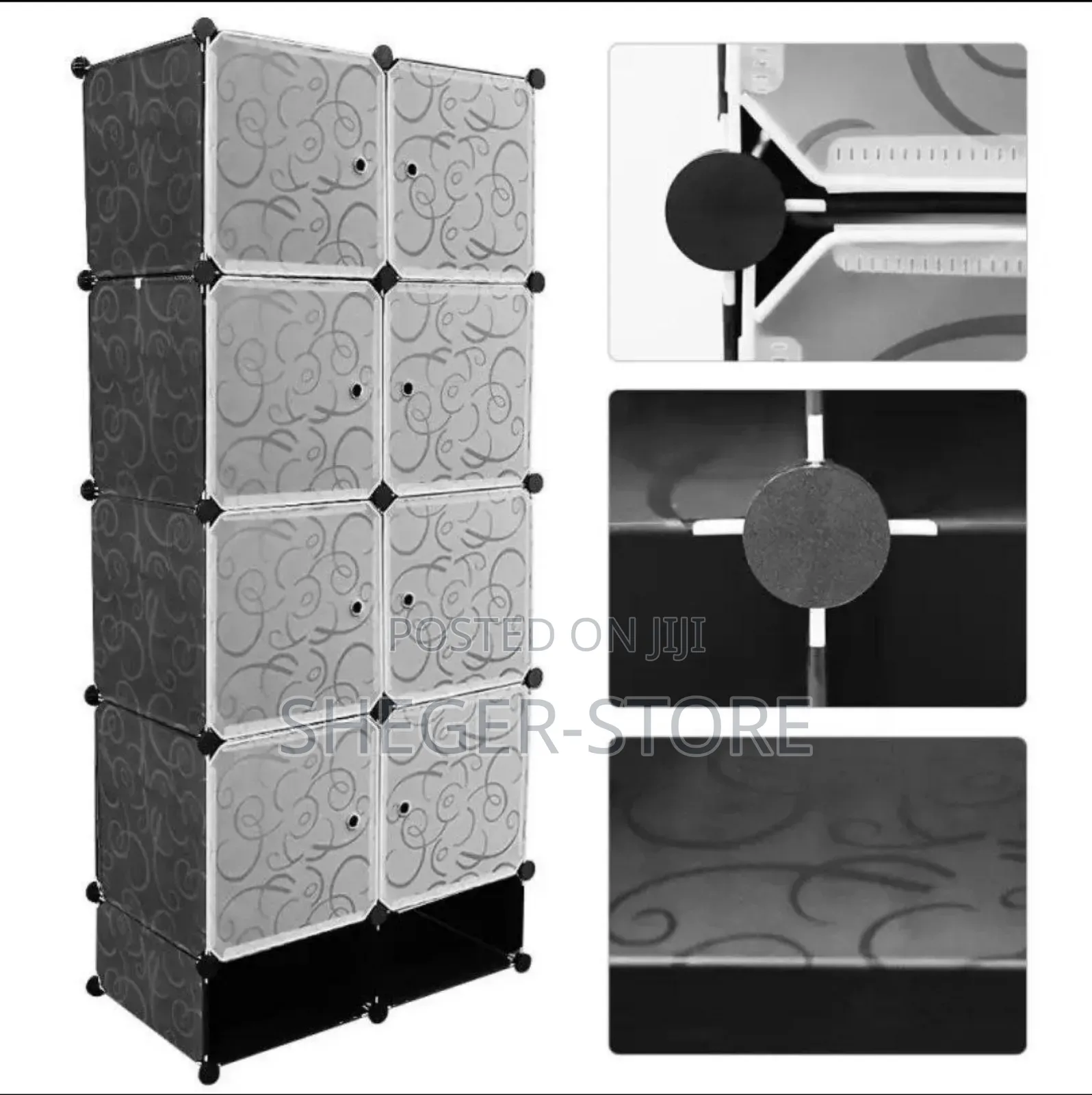 High Class Plastic and Metal Cubic Cloth Cabinet ( ዘመናዊ የልብስ ቁም ሳጥን)