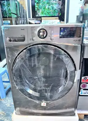 Lg Front-Load Washer and Dryer Combination Unit. It Has a Large