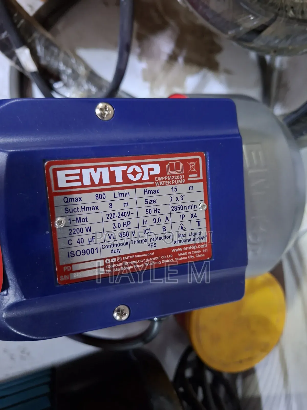 Emtop Water Pump 3hp