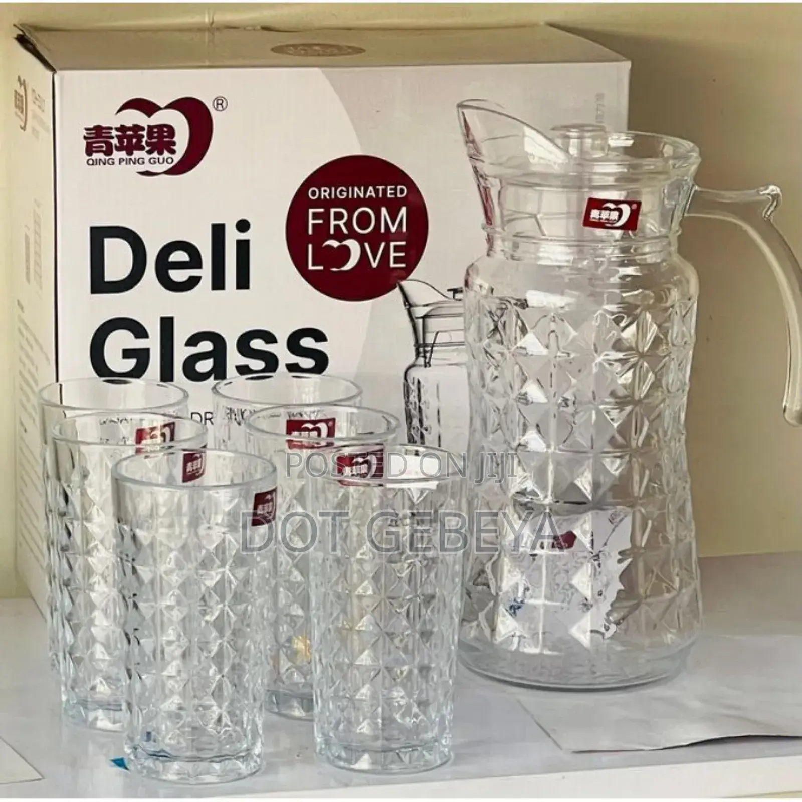 This Is A Delisoga (Qing Ping Guo) 7-piece Glass Water Set.