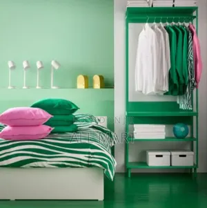 Ikea Portlakmålladuvet Cover and 2 Pillowcases, Green/White,