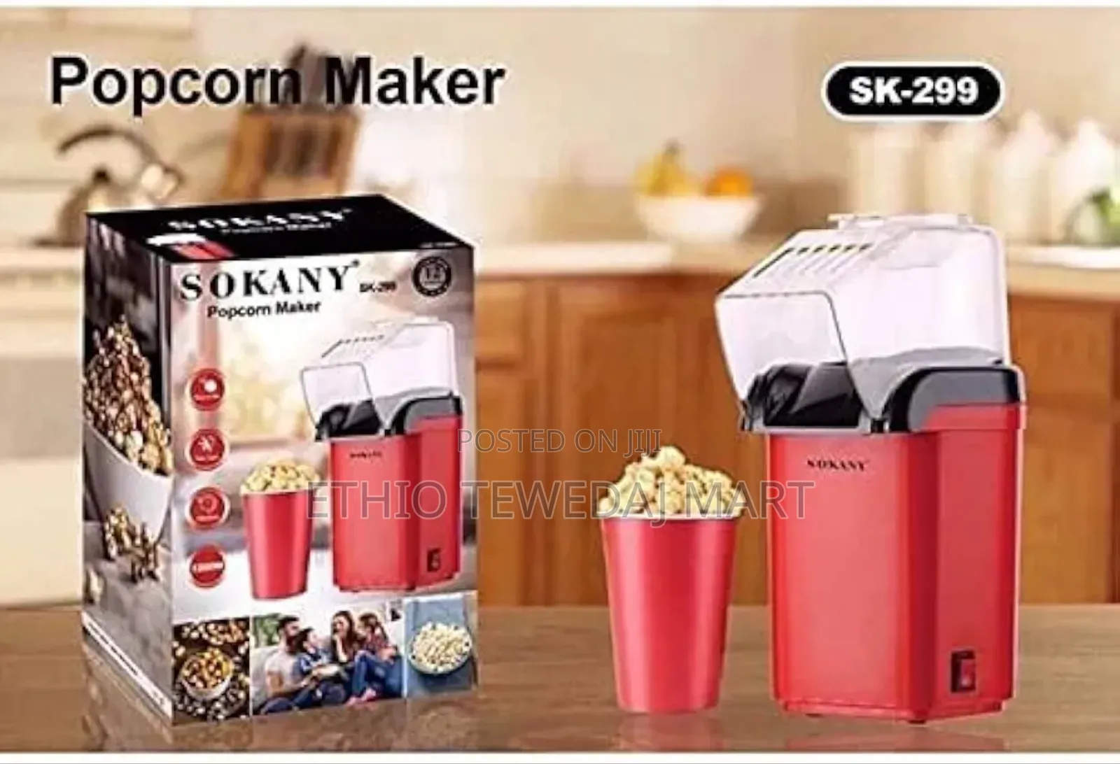 Sokany Electrical Hot Air Popcorn Maker. ፈንዲሻ መስሪያ
