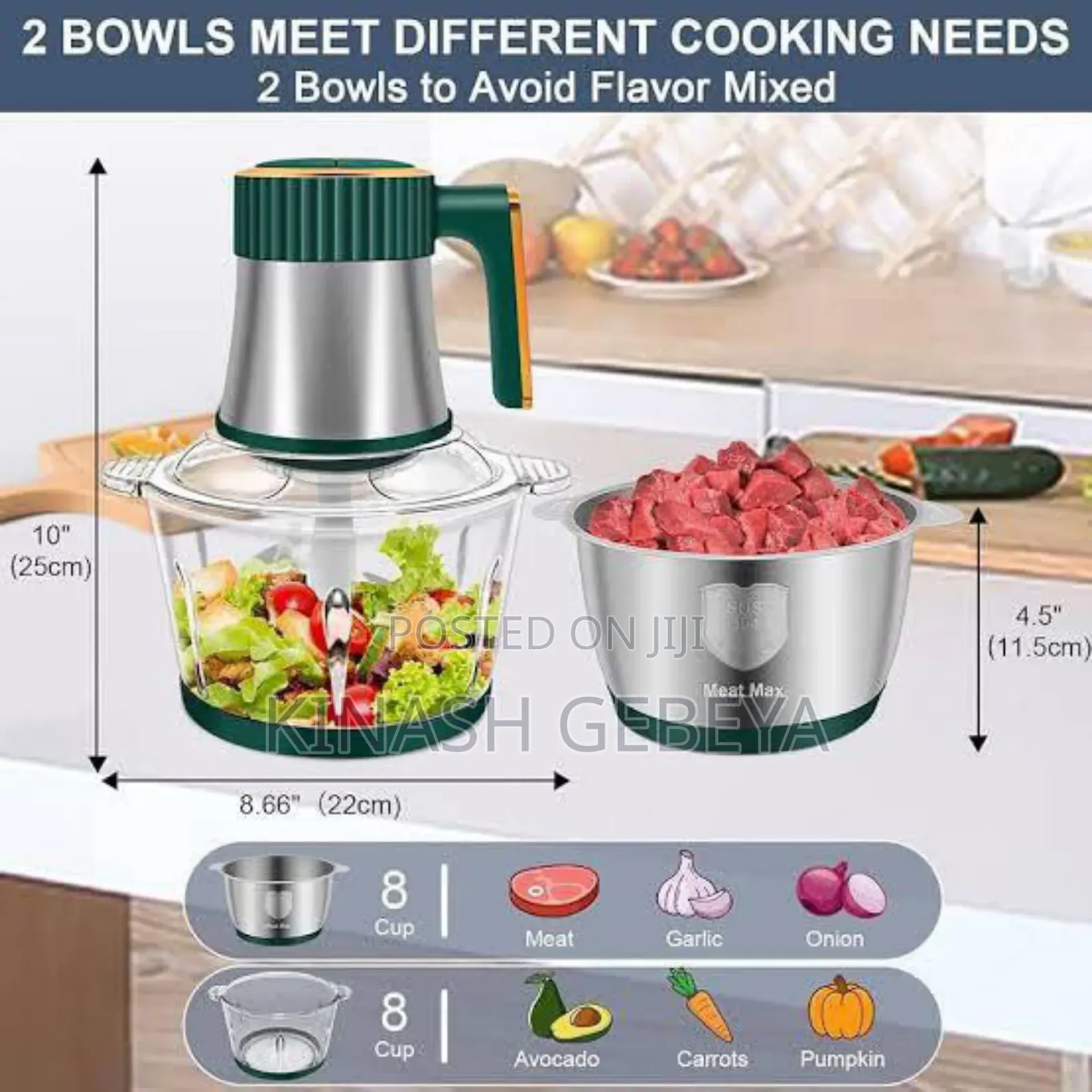 2in1 Hobby Lobby Food Chopper(With Two 4 Litre Jars)