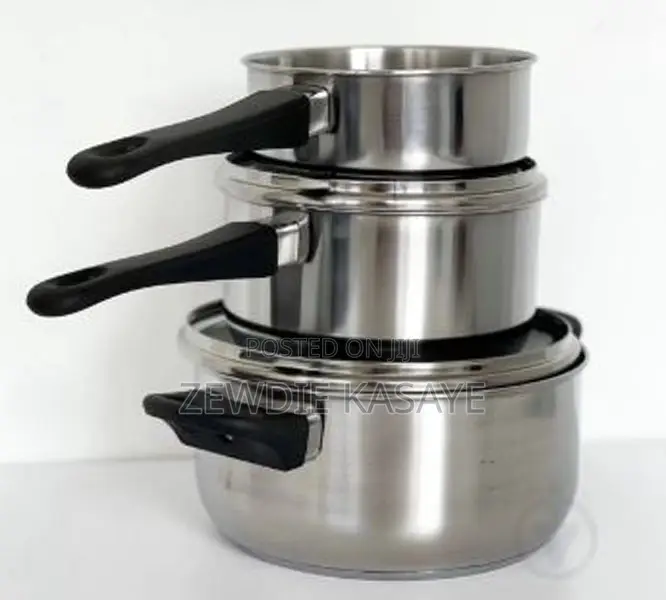 Ikea 3 Pices Cookware Set, Glass/Stainless Steel