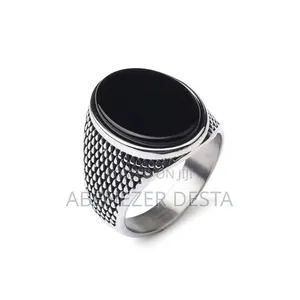 Men's Sterling Silver Signet Ring With a Black Onyx Or