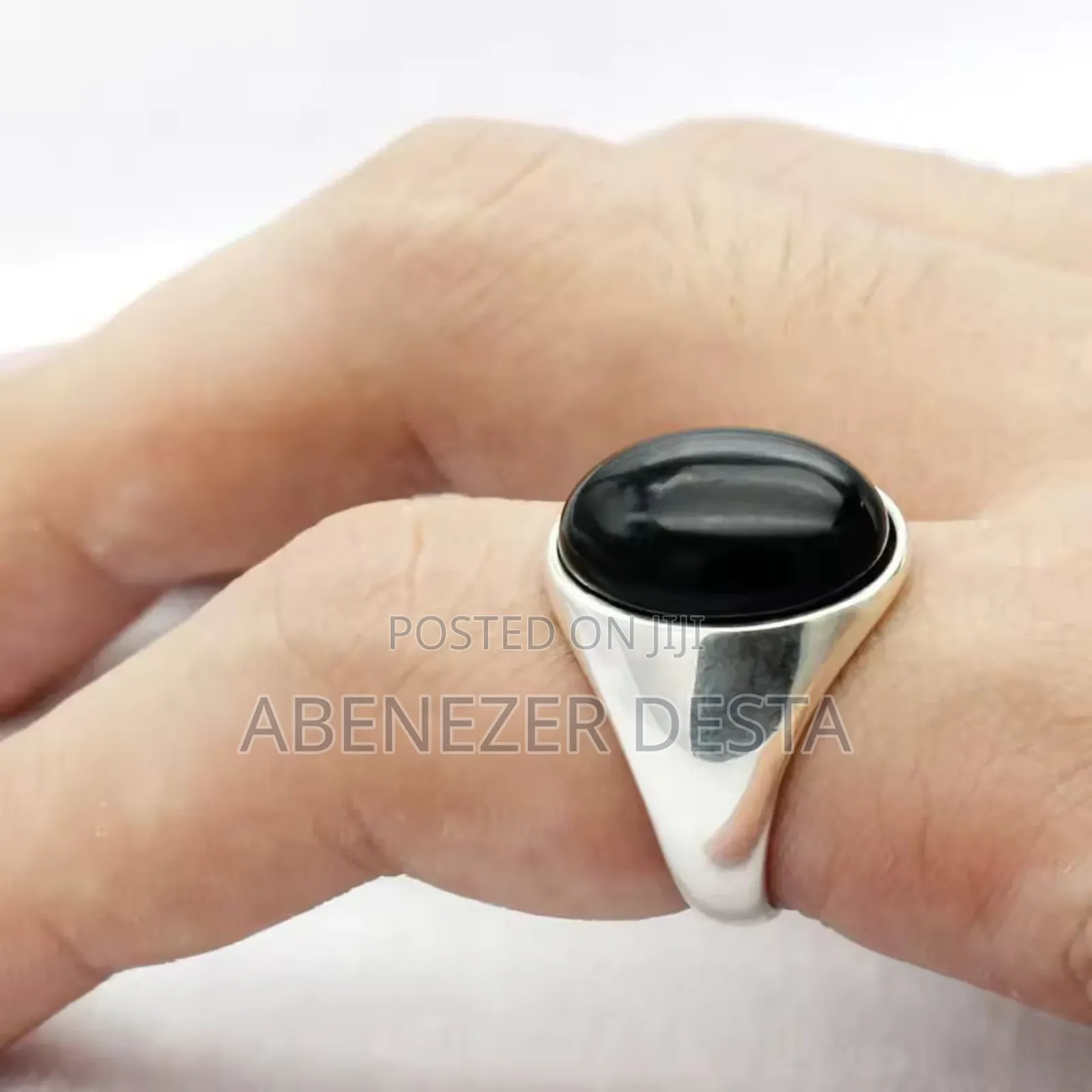 Men's Sterling Silver Signet Ring With a Black Onyx Or
