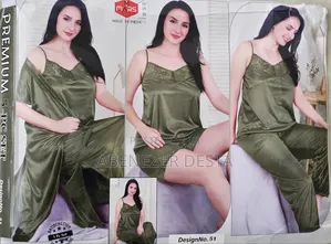 Olive Green Lace 5set Women's Sleepwear and Pygma