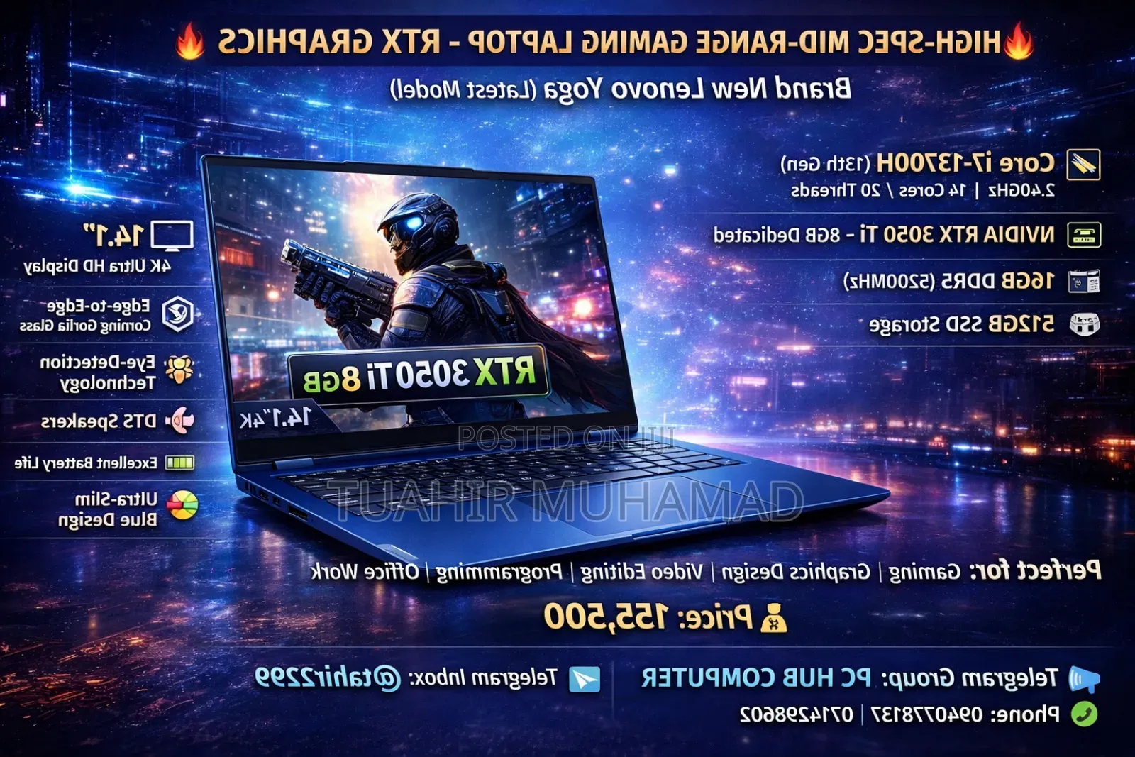 New Laptop Lenovo Yoga 7i 16GB Intel Core I7 SSD 512GB