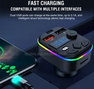 Car Mp3 Player Bt5.3 Handsfree Call Dual Usb Charger Portable Car Fm