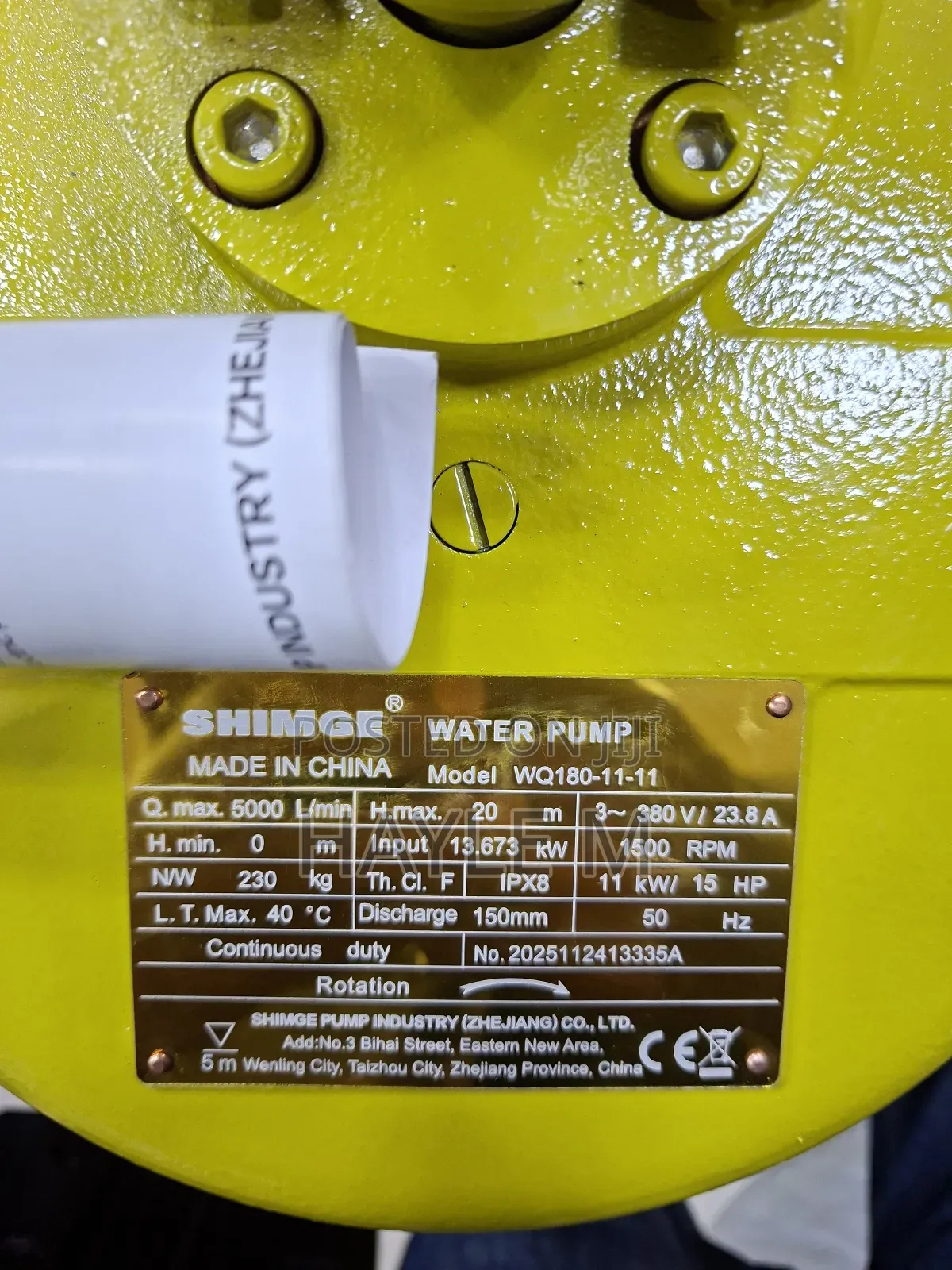 Shimge Dewatering Pump11kw/15hp