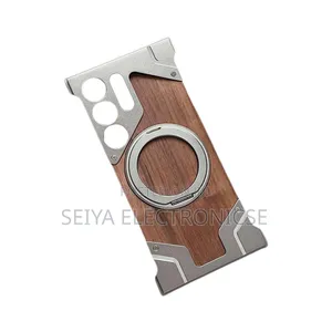 Ultra , S22, S23, S24, S25 Freamlass Metal Cover. Wood Case