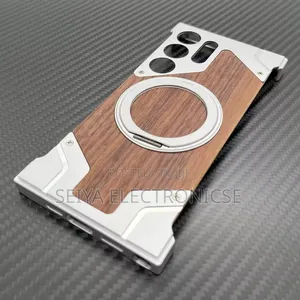 Ultra , S22, S23, S24, S25 Freamlass Metal Cover. Wood Case