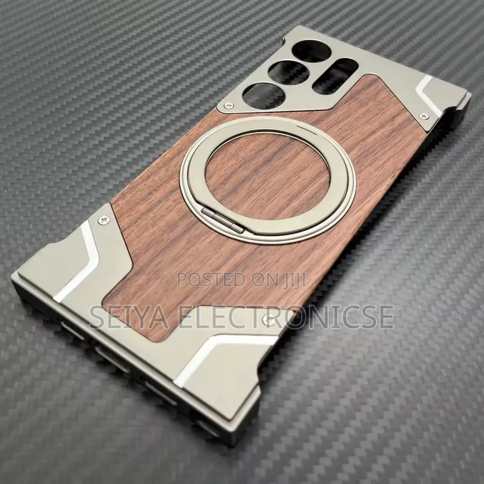 Ultra , S22, S23, S24, S25 Freamlass Metal Cover. Wood Case