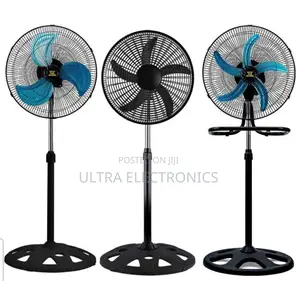 18-Inch Industrial Pedestal Stand Fans, Likely With 5 Blades