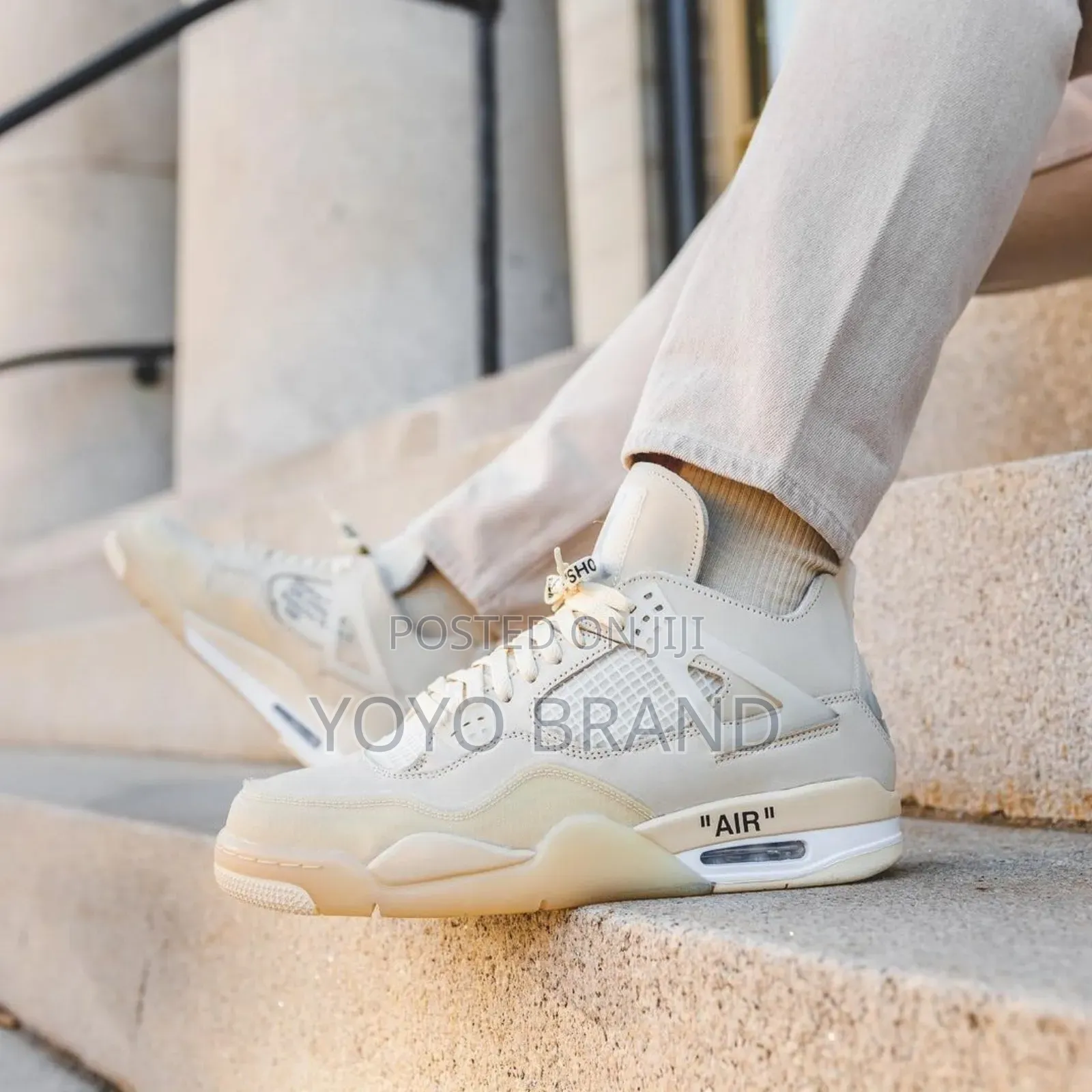 Air Jordan 4 Retro*Off White Sail Fashion Sneaker
