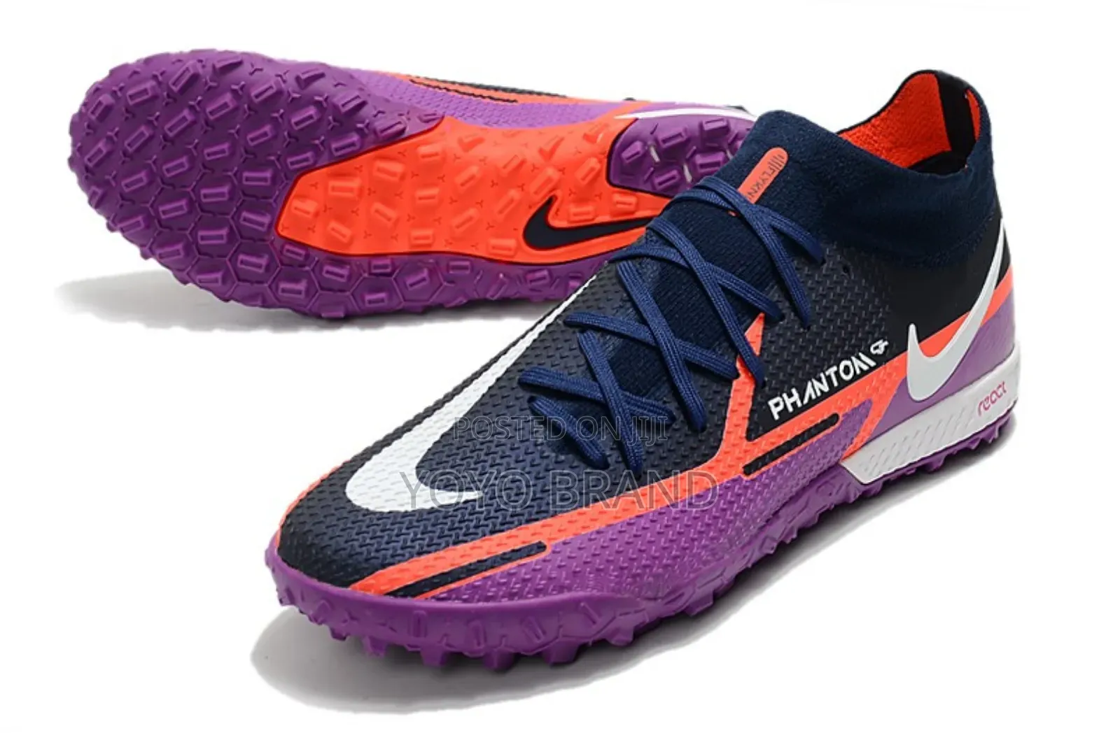 Nike Phantom Gt2 Acadamy Tf Navy Purple Futsal Soccer Cleats