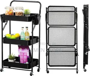 3-Tier Rolling Cart Organizer - በጣም ጠንካራ ተንቀሳቃሽ ባለ 3 ደረጃ መደርደሪያ