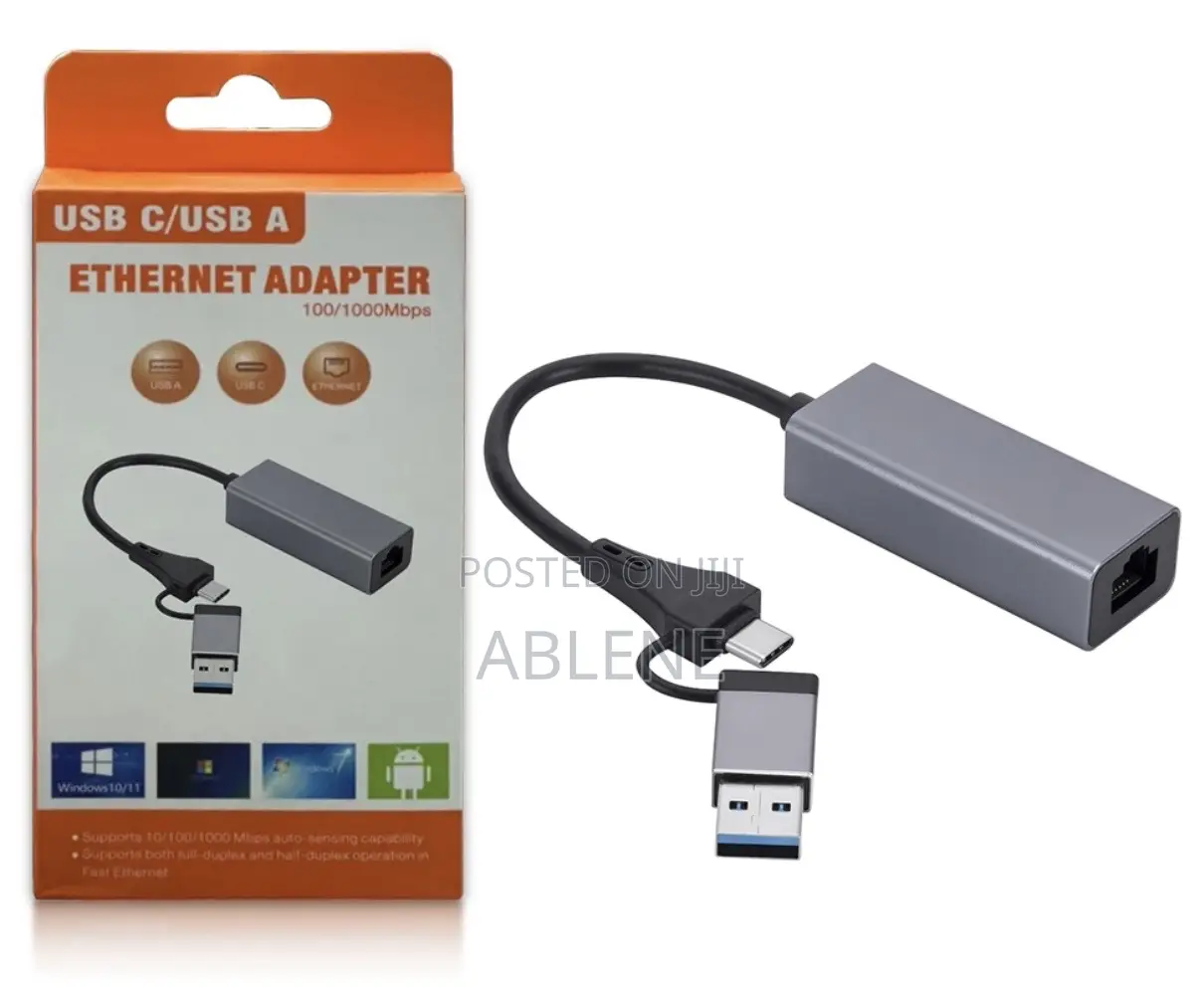Enternet Adapter Rg45 to Usb Type C and A