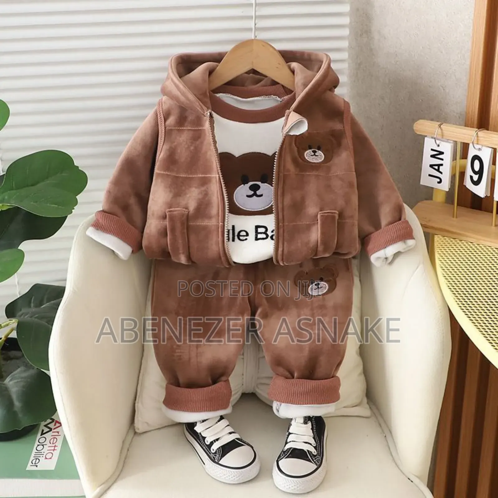 Unisex Warm Hoodie Vest and Pants Set