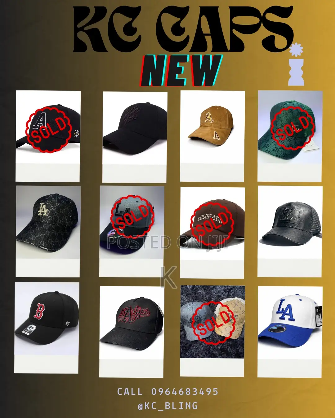 La Letter Embroidery Snapback Baseball Caps