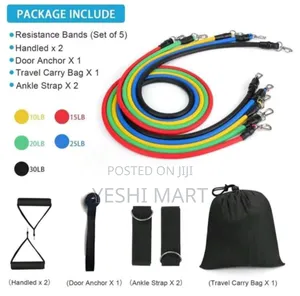 Multifunction Fitness Tension Rope 5-Tube Elastic Yoga Pedal Puller