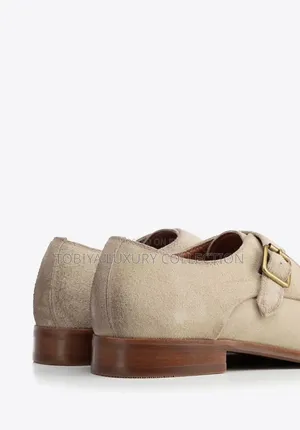 Men's Leather Monk Shoes, Beige Order Yours Now