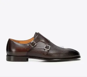 Wittchen Men's Perforated Leather Monk Strap Shoes, Brown Order