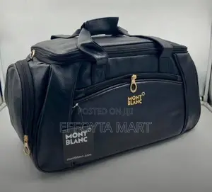 Black Leather Gym Bag