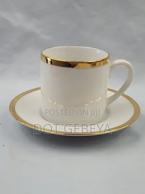 Vintage-style White Ceramic Coffee Cup