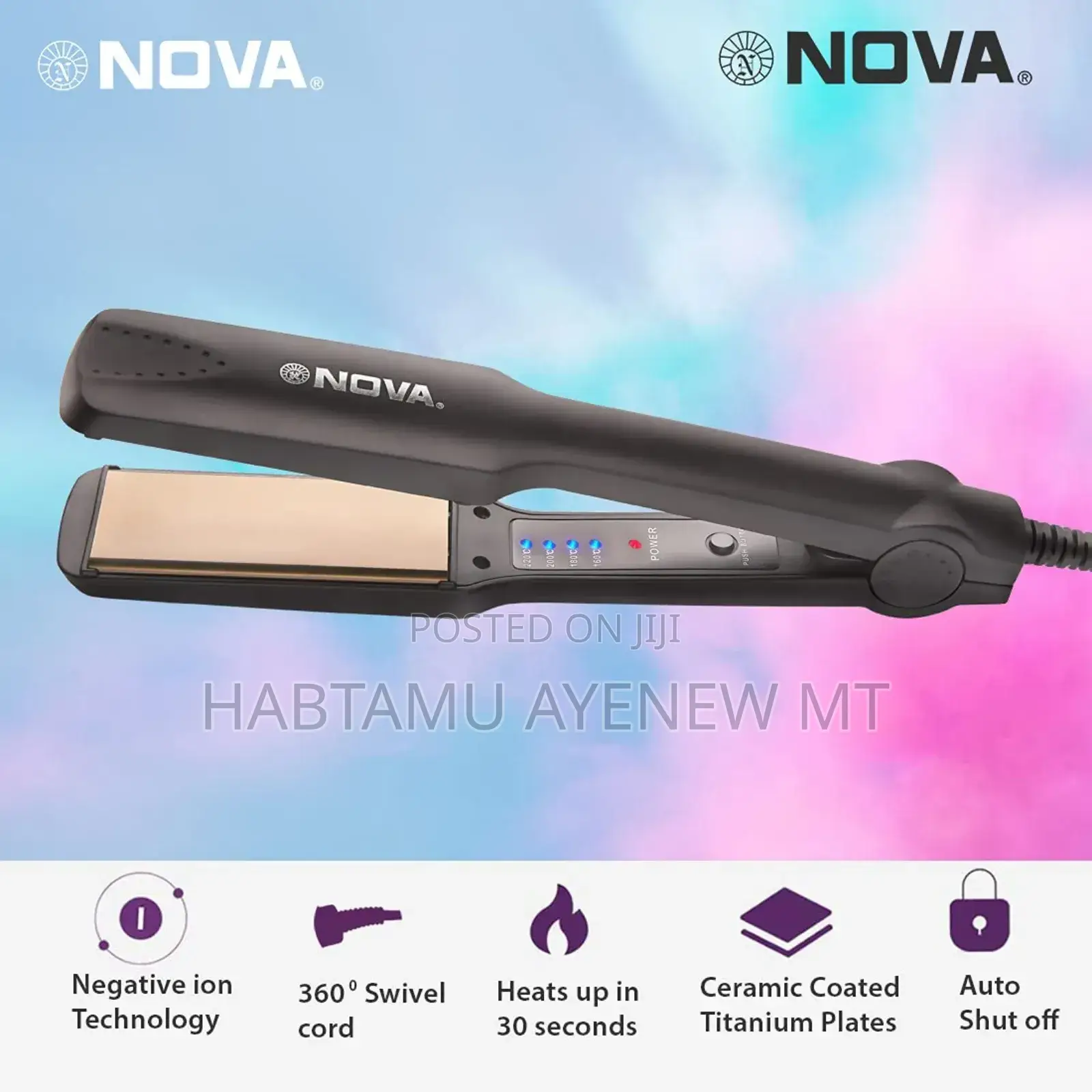 Nova Straitghner Payestra 40 W! ኖቫ ፓየስትራ የፀጉር ማለስለሻ መተኮሻ