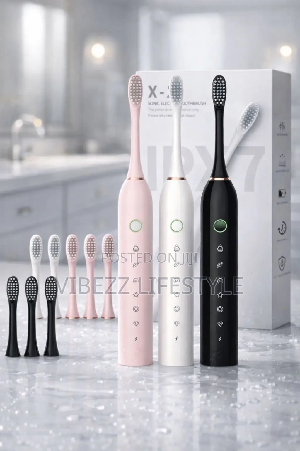 Rechargeable Sonic Electric Toothbrush With 5 Replacement Heads