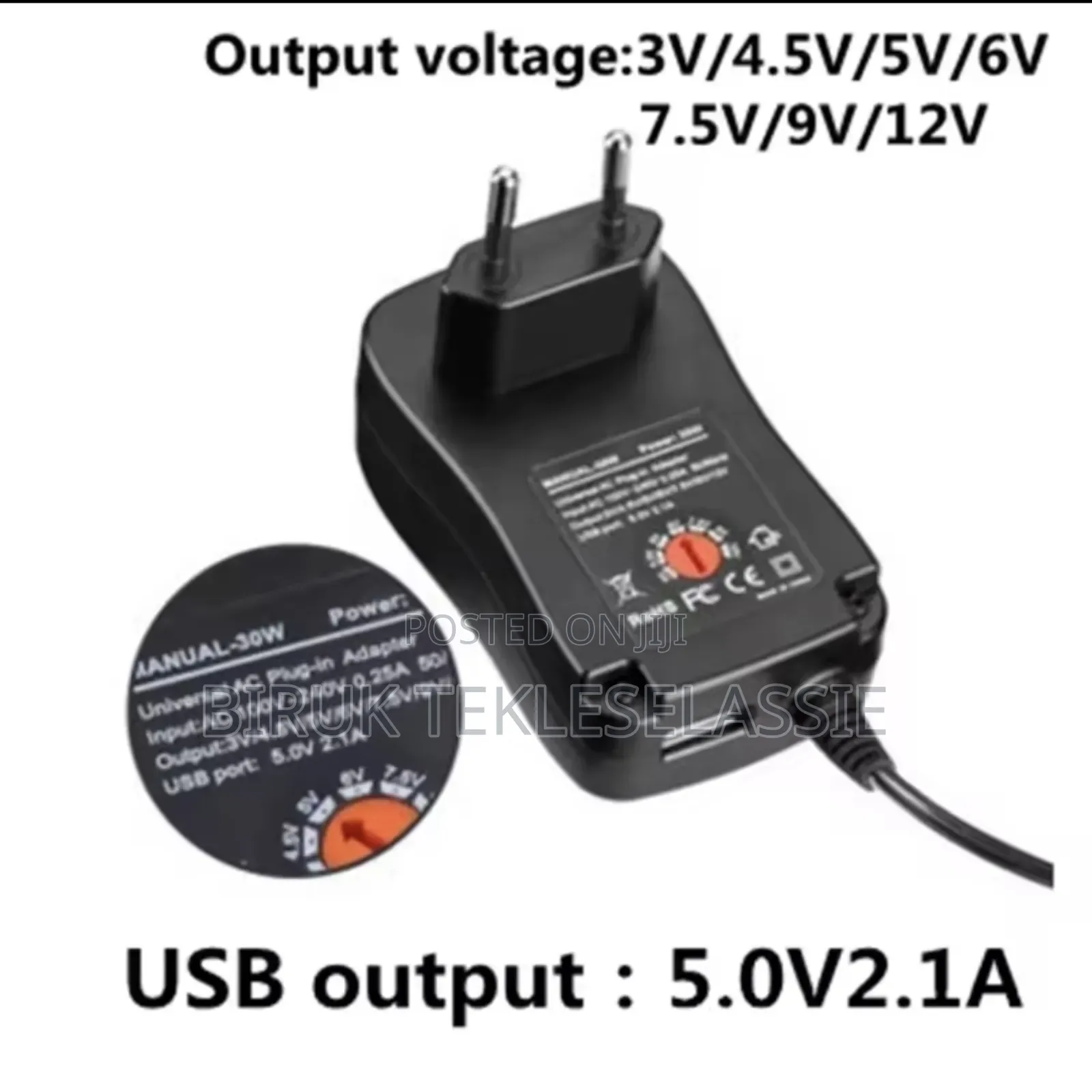 Multi-Functional Adjustable3-12v Adapter With 6 Connector30w