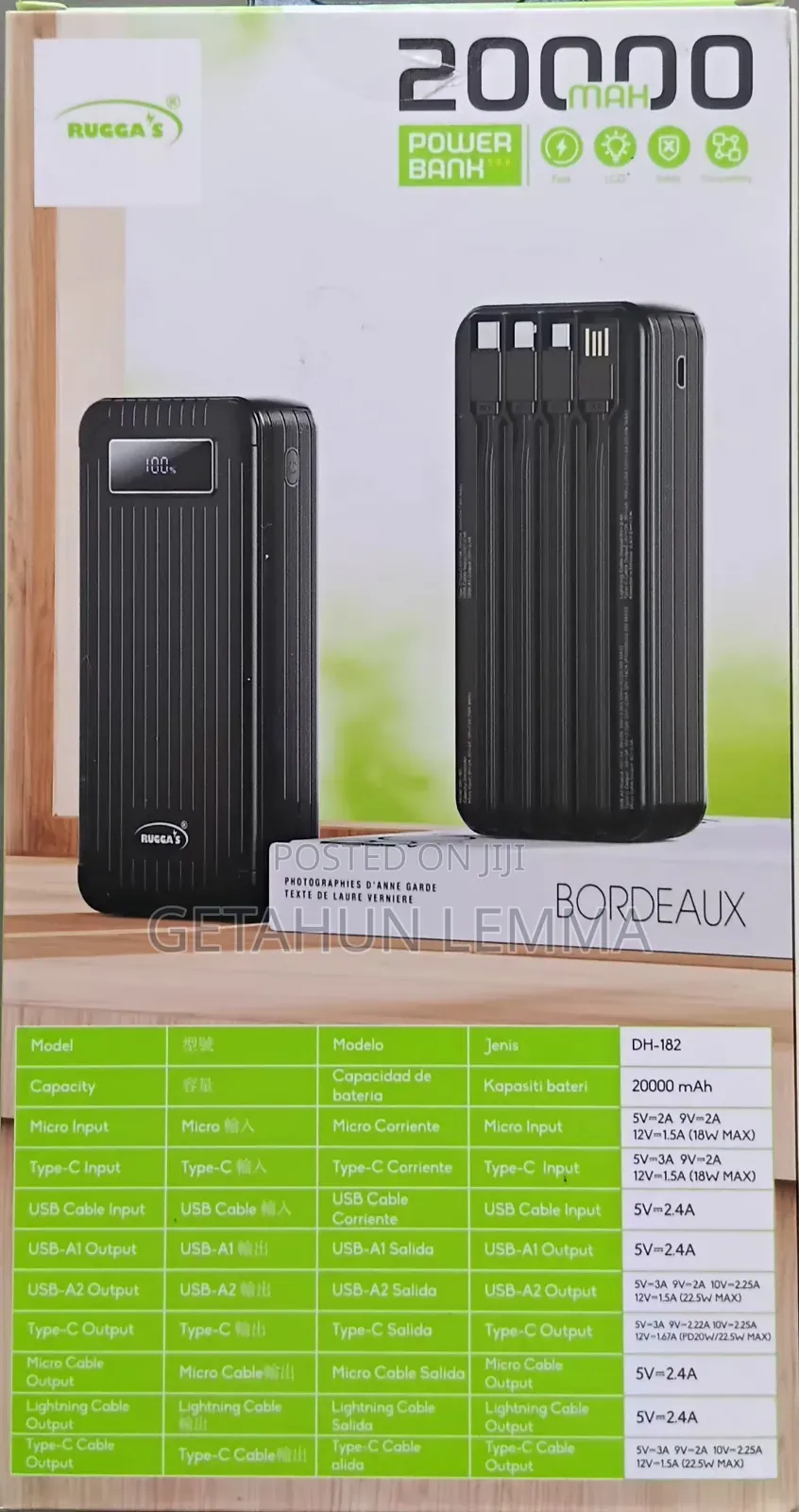 Power Bank Ruggas 20,000 Mah