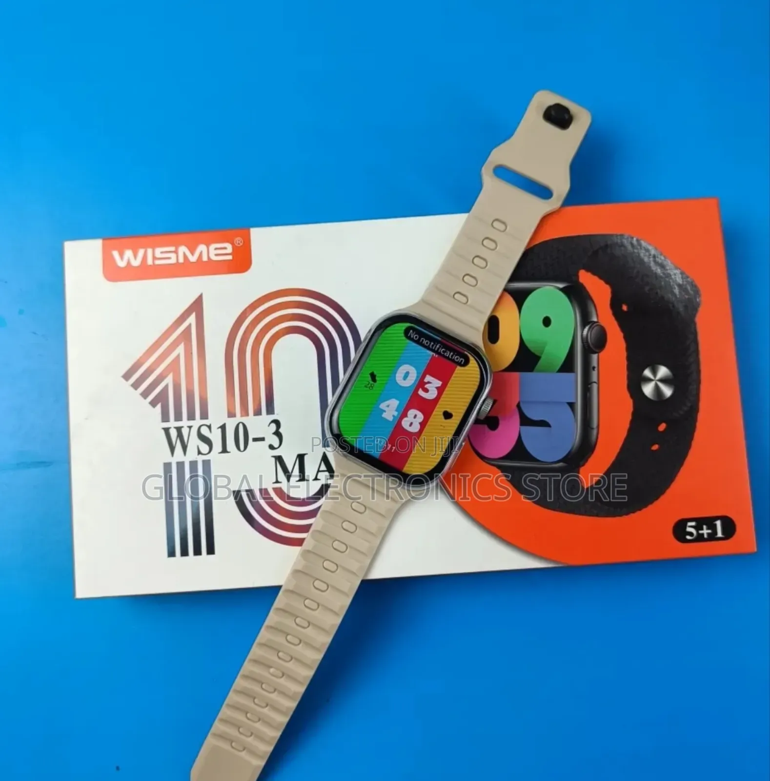 Original Wisme Series 10 Smart Watch ከ5 ማሰሪያ Belts ጋር